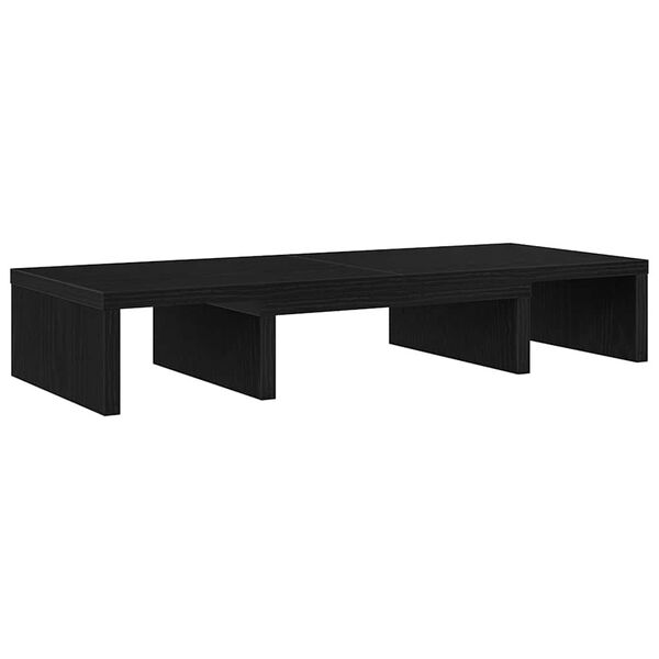 vidaXL Monitorständer Verstellbar Schwarz Eichen-Optik 60x24x10,5 cm