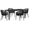 vidaXL Garten Essgruppe 5 pcs Schwarz Pulverbeschichteter Stahl