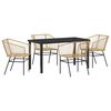 vidaXL Garten Essgruppe 5 pcs Braun Poly-Rattan