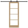 vidaXL Schiebet&uuml;r ORKDAL Natur 78 x 202 cm Massivholz Kiefer und Glas