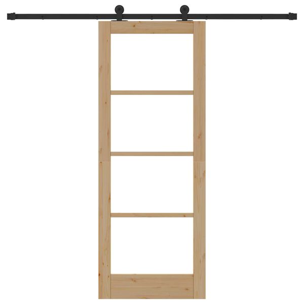 vidaXL Schiebet&uuml;r ORKDAL Natur 78 x 202 cm Massivholz Kiefer und Glas