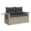 vidaXL 8-tlg. Garten-Sofagarnitur mit Kissen Hellgrau Poly Rattan