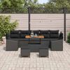 vidaXL Garten-Sofa-Set mit Kissen 10 pcs Schwarz 90 x 55 x 71 cm