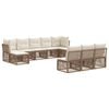 vidaXL Gartensofa-set 10 pcs Beige Poly-Rattan