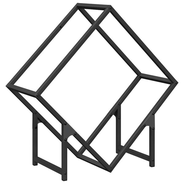 vidaXL Brennholzregal Schwarz 60x25x60 cm Kaltgewalzter Stahl