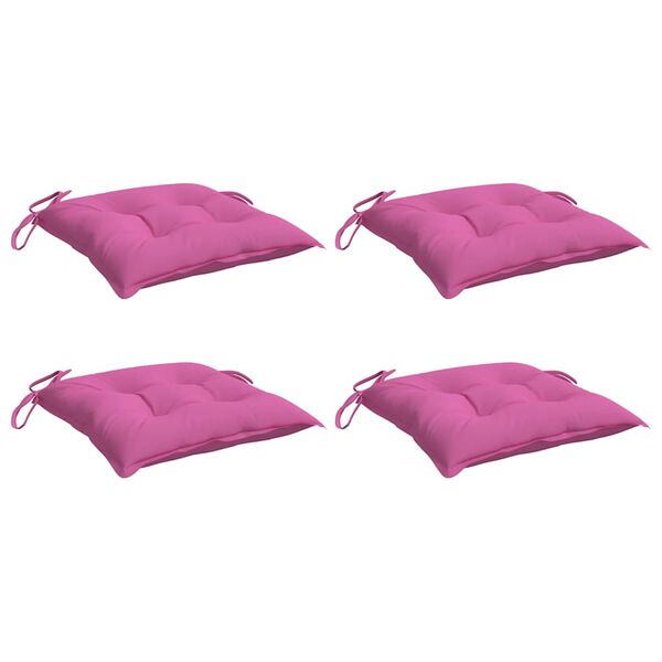 vidaXL Stuhlkissen 4 Stk. Rosa 40x40x7 cm Stoff