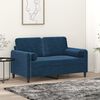 vidaXL 2-Sitzer-Sofa mit Kissen Blau 120 cm Samt