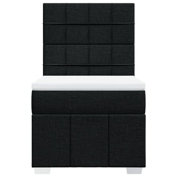 vidaXL Boxspringbett mit Matratze Schwarz 90x200 cm Stoff