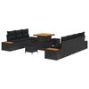 vidaXL Gartensofa-set mit Kissen 10 pcs Schwarz