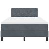 vidaXL Boxspringbett mit Matratze Dunkelgrau 120 x 190 cm Samt