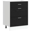vidaXL K&uuml;chenunterschrank Schwarz Eichen-Optik 60 x 46 x 81,5 cm