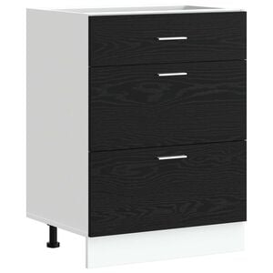 vidaXL K&uuml;chenunterschrank Schwarz Eichen-Optik 60 x 46 x 81,5 cm