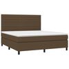 vidaXL Boxspringbett mit Matratze & LED Dunkelbraun 160x200 cm Stoff