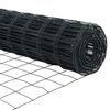 vidaXL Zaun mit Pfosten Grau 1,2 x 25 m Stahl und PVC