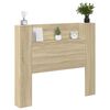 vidaXL Kopfteil-Schrank mit LED mit Regal Sonoma 120 x 16,5 x 103,5 cm