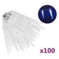 vidaXL Eiszapfen-Lichterkette 100-tlg. Blau Acryl