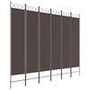 vidaXL 6-tlg. Paravent Braun 200x200 cm Stoff