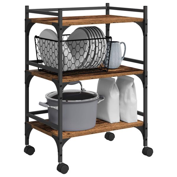 vidaXL K&uuml;chentrolley Altholz 50 x 35 x 75,5 cm Holzwerkstoff