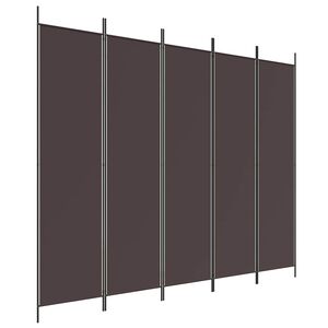 vidaXL 5-tlg. Paravent Braun 250x200 cm Stoff