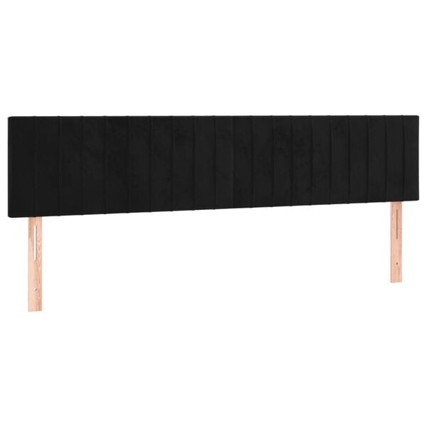 vidaXL Kopfteile Schwarz 180x5x78/88 cm Samt