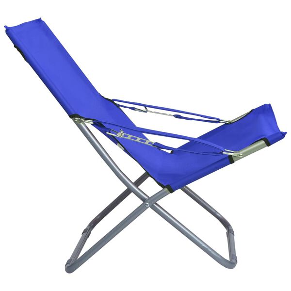 vidaXL Klappbare Strandst&uuml;hle 2 Stk. Stoff Blau