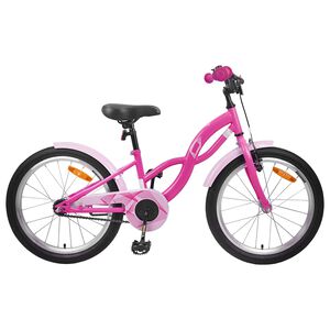 vidaXL Kinderfahrrad 18 Zoll f&uuml;r 5-7 Jahre alt Dunkelrosa