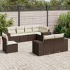 vidaXL 8-tlg. Garten-Sofagarnitur mit Kissen Braun Poly Rattan