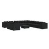 vidaXL 12-tlg. Garten-Lounge-Set mit Kissen Schwarz Poly Rattan