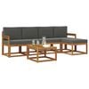 vidaXL Outdoor-Sofagarnitur mit Kissen 6 pcs Natur und Anthrazit