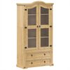 vidaXL Vitrine Corona 99x43x187 cm Massivholz Kiefer