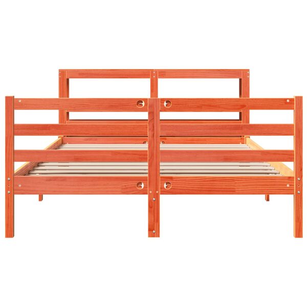 vidaXL Massivholzbett ohne Matratze Wachsbraun 120x190 cm Kiefernholz