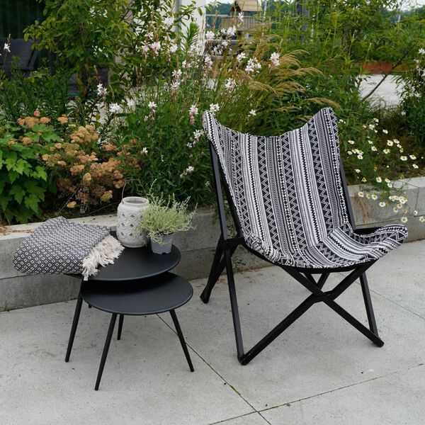 Lesli Living Butterfly-Stuhl Aztec 70x81,5x98 cm Schwarz und Wei&szlig;