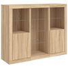 vidaXL Sideboards mit LED-Leuchten 3 Stk. Sonoma-Eiche Holzwerkstoff
