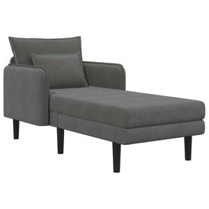 vidaXL Gro&szlig;e Chaiselongue Dunkelgrau Cordstoff