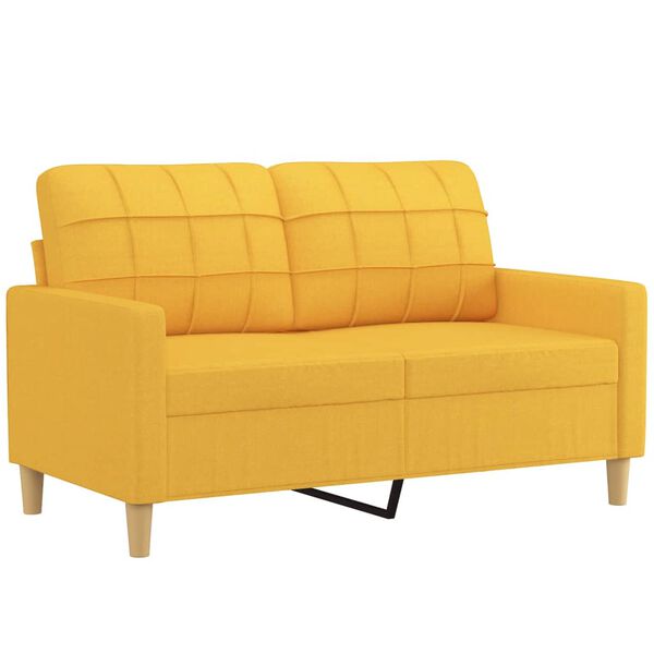 vidaXL 2-Sitzer-Sofa Hellgelb 120 cm Stoff