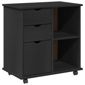 vidaXL Rollschrank Schwarz 63,5 x 39 x 65,5 cm Massivholz Kiefer