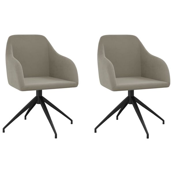 vidaXL Esszimmerst&uuml;hle 2 Stk. Hellgrau Samt