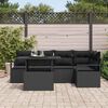 vidaXL Garten-Sofa-Set mit Speicher 6 pcs Schwarz Poly Rattan