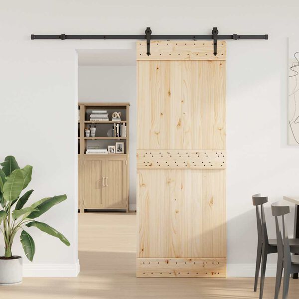 vidaXL Schiebet&uuml;rbeschlag-Set 213,5 cm Stahl Schwarz