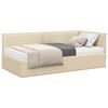 vidaXL Eckbettgestell mit Matratze mit Kopfteil 2 pcs Creme Samt