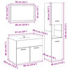 vidaXL 4-tlg. Badm&ouml;bel-Set Betongrau Holzwerkstoff