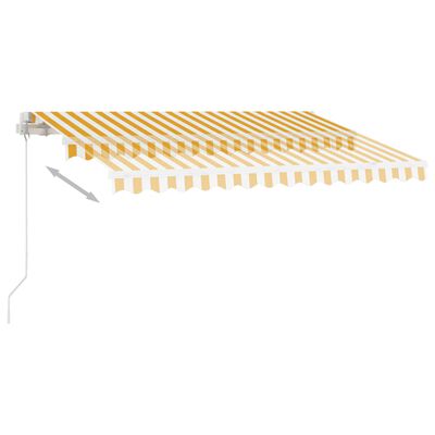vidaXL Markise Manuell Einziehbar mit LED 300x250 cm Gelb Weiß