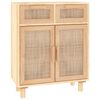 vidaXL Sideboard Braun 60x30x75 cm Massivholz Kiefer und Natur-Rattan