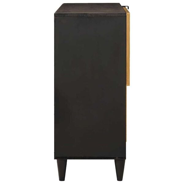 vidaXL Seitenschrank mit Regal Schwarz und Gold 80 x 33,5 x 75 cm