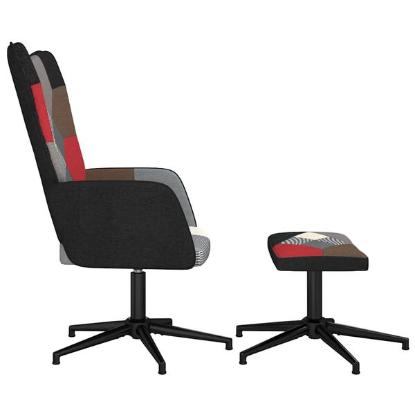 vidaXL Relaxsessel mit Hocker Patchwork Stoff