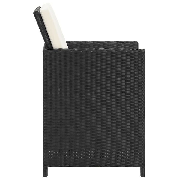 vidaXL Gartenstühle 4 Stk. Poly Rattan Schwarz