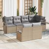 vidaXL Gartensofa-set mit Kissen 7 pcs Beige und Hellgrau Poly-Rattan