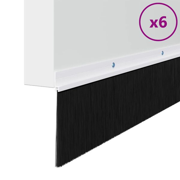 vidaXL Aufsteck T&uuml;rb&uuml;rstendichtungen 6 pcs Wei&szlig; 100 cm