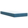 vidaXL Boxspringbett mit Matratze Blau 90x190 cm Samt