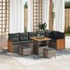 vidaXL Gartensofa-set mit Kissen 11 pcs Grau Poly-Rattan